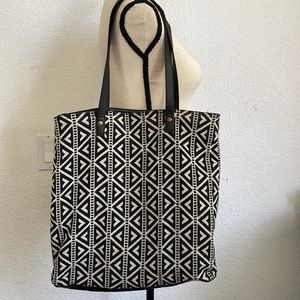 Mossimo Black and White Aztec Print Tote Bag